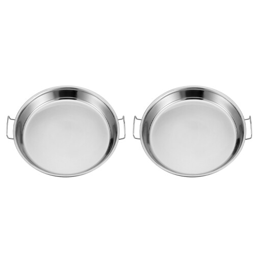 4Pcs Stainless Steel Steaming Dish with Double Handles