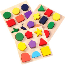 9Stk Pädagogisches Holz Steckpuzzle Für Kleinkinder Bunt