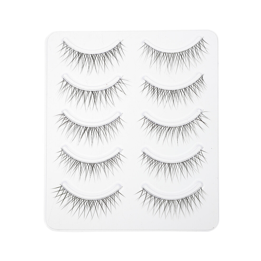 Iplusmile Black 10Pairs Natural Eyelashes Synthetic Fiber Fake Lashes For Makeup