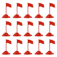 180Pcs Realistic Red Plastic Mini Flags for Sand Table and Desk Decor