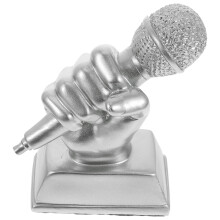 3Stk Musiktrophäe Kinder Resin Silber Mikrofon Auszeichnung
