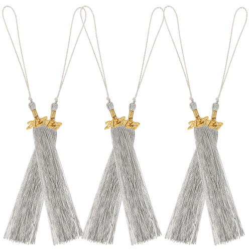 12Pièces Pompons De Cérémonie Gris, Accessoire Pour Graduation 2020