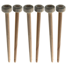 12Pièces Maillets En Bois Naturel Avec Tête Coton Pour Percussion
