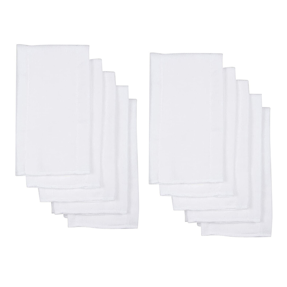 Happyyami 30Pcs Lightweight White Cotton Baby Cloth Diaper And Burp Cloths