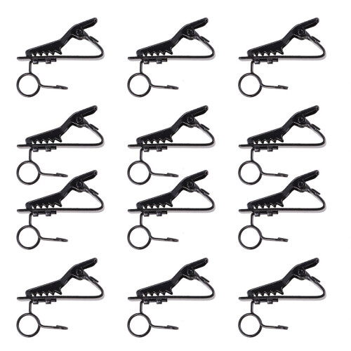 36Pièces Clip Microphone Noir Résistant Pour Chat Vocal Et