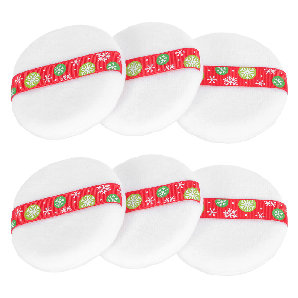 Aboofan White 12Pcs Fluffy Makeup Soft Powder Pads For Blush Foundation