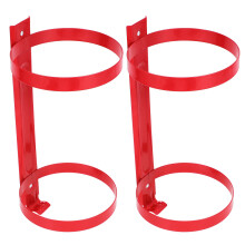 6Pièces Fixation Extincteur Rouge Double Anneaux Durable