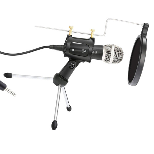 3Pièces Support Noir 360 Pour Téléphone Et Micro En Live Streaming