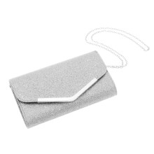 2Pièces Clutch Femme PU Argenté Sac De Soirée Élégant