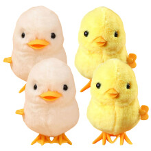 8Pièces Jouets À Remonter Poulets Peluche Sans Piles Multicolores