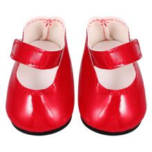 3Pièces Chaussures Miniatures PU Rouge Pour Poupées Décoration