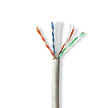 Nettverkskabelrull | CAT6 | Solid | U/UTP | Bare kobber | 305,0 m | Innendørs | Runde | LSZH | Grå | Trekkboks