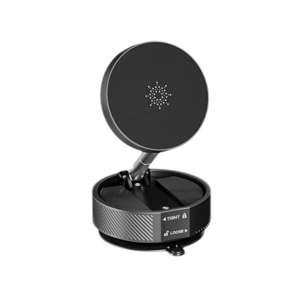 Magnetic Vacuum Car Mount Mobile Phone Holder Foldable Double-Sided Suction Cup 360 Rotation Smartphone Stand Black 4713319810944