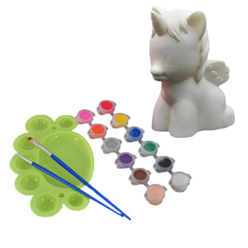 2Stk Kreatives Einhorn Für Kinder DIY Mit Malfarben-Set