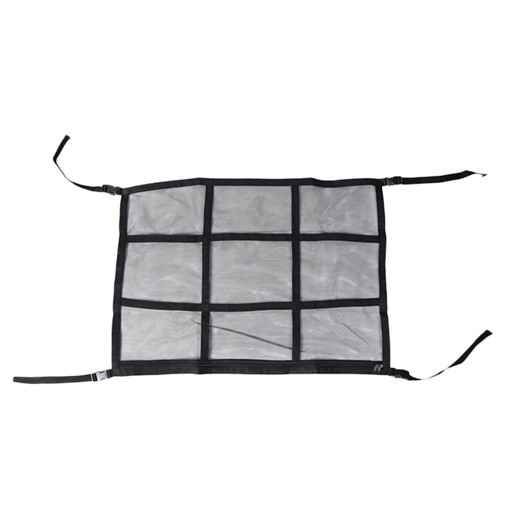 5Pcs Car Interior Accessories Polyester Roof Storage Net Pocket Black 3652056689745