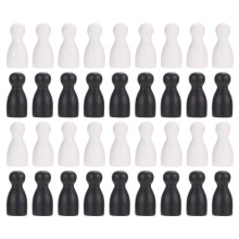 144Pcs Wooden Chess Game Pieces White Black Sturdy Board Game Toy