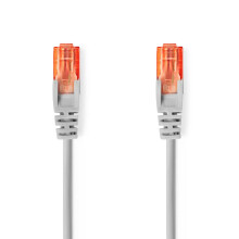 CAT6 Netzwerkkabel | RJ45 Stecker | RJ45 Stecker | U/UTP | 0,25 m | Rund | PVC | Grau | Etikett