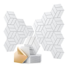 22 Panneaux Acoustiques Autocollants, Panneaux Muraux Insonorisants Hexagonaux de 30,5 X 25,4 X 1 cm, pour la Maison, le Studio, le Bureau, Etc. C