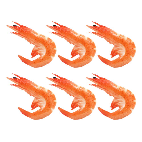 18Pièces Modèles De Crevettes Simulées Orange Accessoires Décoratifs