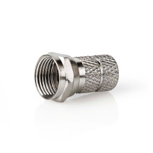 F-Stecker | Gerade | Männlich | Vernickelt | 75 Ohm | Verdrehbar | Kabeleingangsdurchmesser: 7,0 mm | Zinklegierung | Silber | 5 Stk. | Schachtel
