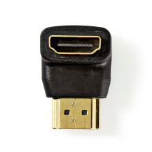 HDMI -sovitin | HDMI liitin | HDMI Ulostulo | Kullattu | Kulma, 90 | ABS-Muovi | Musta | 1 kpl | Laatikko