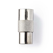 Satelliten- & Antennenadapter | IEC (Koax) Stecker | IEC (Koax) Buchse | Vernickelt | 75 Ohm | Gerade | Metall | Silber | 1 St. | Blister