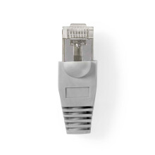 RJ45 Stecker | Männlich | Massiv UTP CAT5 | Gerade | Vergoldet | 10 Stk. | PVC | Grau / Transparent | Schachtel