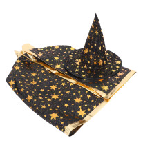 5Stk Halloween Kinder Kapuzenumhang Hexen-Cape Schwarz Bequem