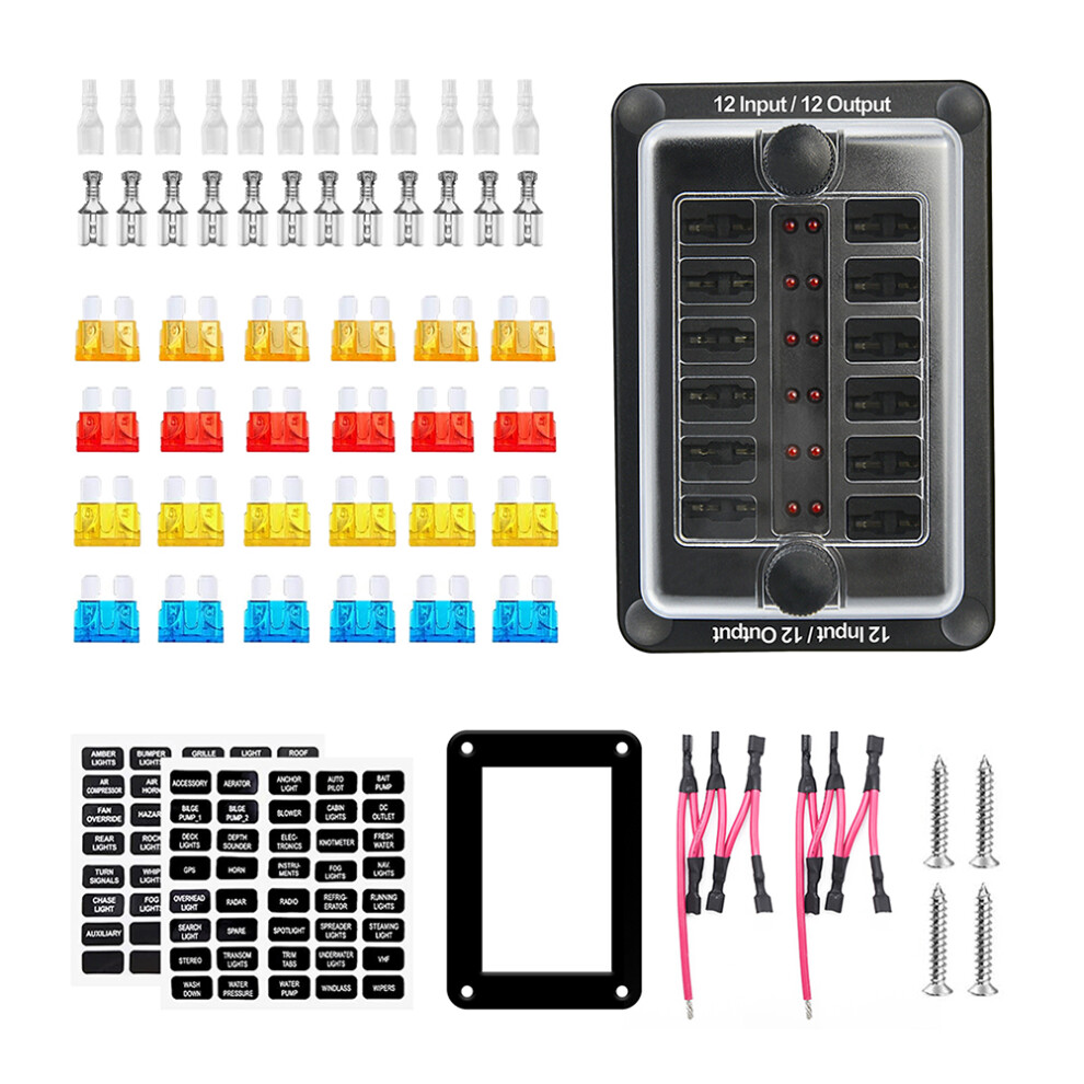 4Sets Battery Terminal Fuse Block Marine Auto Distribution Block Black 3652346197165
