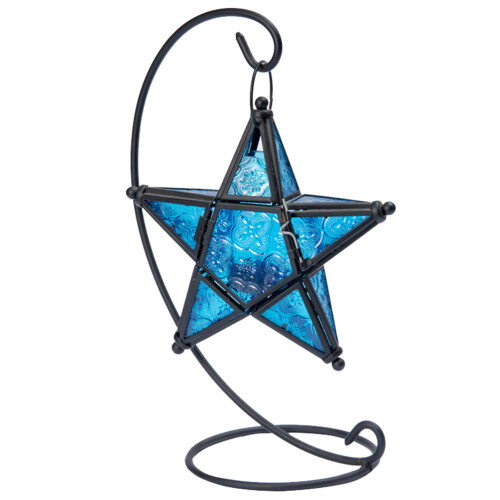 3Pcs Blue Iron Candlestick Essential Oil Burner for Home Aromatherapy