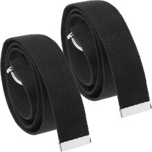 4Pcs Black Double Ring Waist Belt Adjustable Breathable Pants Strap
