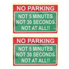 6Pcs Green No Parking Notice Stickers PVC Self-Adhesive for Public Use