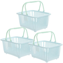 9Pcs Sky-Blue Plastic Tote Baskets for Pantry, Bathroom, and Garden