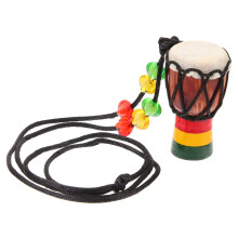 2Pcs Multi Color Djembe Necklace Wooden African Drum Pendant Jewelry