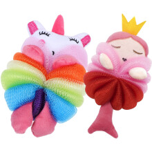 4St Badspons Set Voor Kinderen, Kleurrijk, Lichte En Draagbare Loofah
