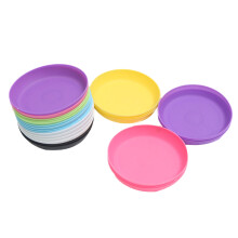60Pcs Plastic Plant Pots Tray Assorted Colors Round Flower Pot Saucers
