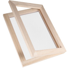 3Pièces Cadre Papier Beige Bois Pour DIY Enfants Activités Manuelles