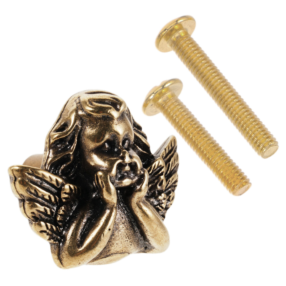 4Pcs Golden Metal Drawer Pulls Artistic Angel Design Cabinet Hardware 3652319712562