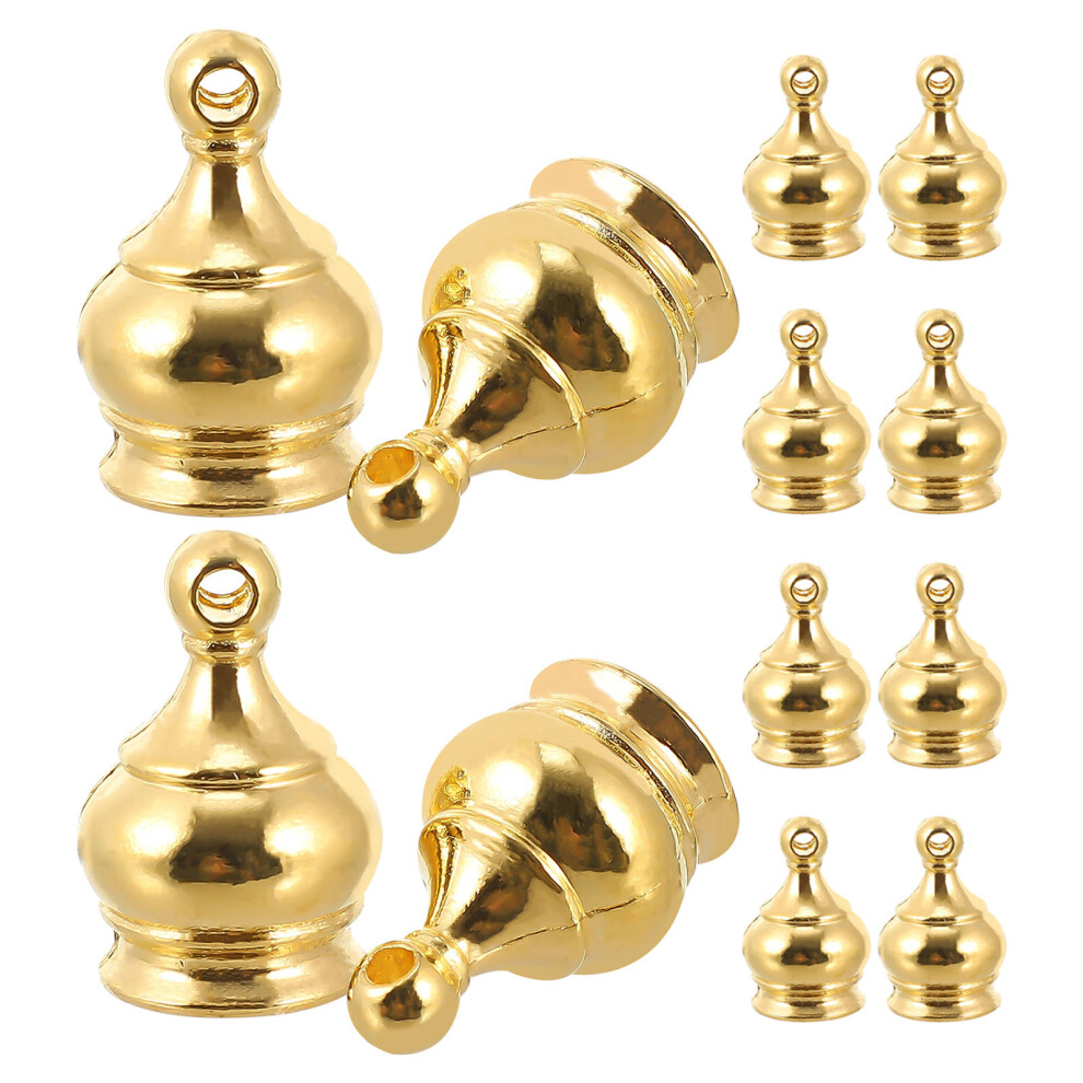 70Pcs Vintage Style Lamp Finial Caps Golden Zinc Alloy Crown 3653449792950
