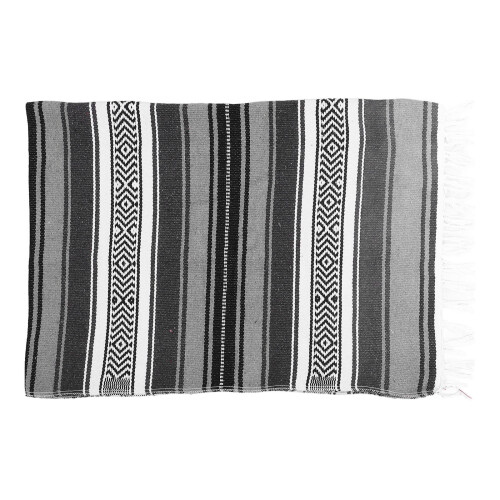 2Pcs Grey Blended Mexican Blanket Thick Soft Mat Cover