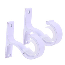 8Pcs Metal Curtain Rod Holder White Bracket for Drapery and Blinds