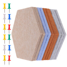 20Pcs Hexagon Felt Wall Tiles Multi-Color Pin Boards for Photo Display