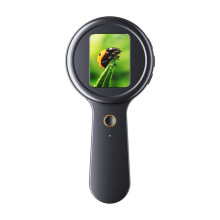 Handheld  Digital Magnifier Microscope 200X Zoom Anti-Shake Electronic Magnifying Glass with 16 LEDs 2inch IPS Black