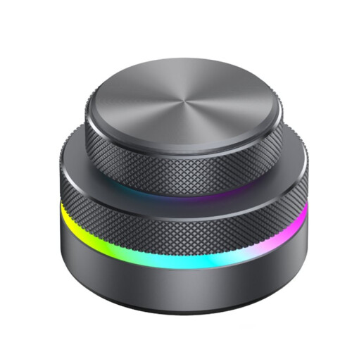 Dual Knob Keyboard with RGB Lights Reverse Direction Knob Single-Button  Keyboard Customizable Volume Knob