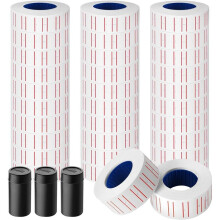30 Rolls 15000pcs White Price Labels for Mx-5500 Labeller White Pricemarker Stickers 3 Piece Refill Ink Rolls