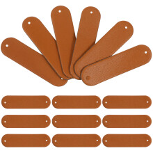 1000Pièces Étiquettes Embossées Cuir Synthétique Marron Décoration DIY