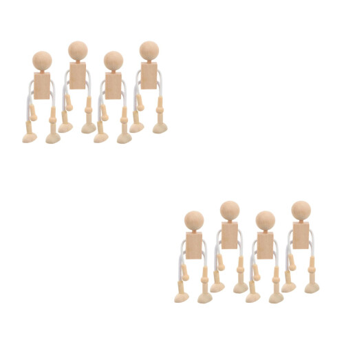 8Pièces Robots Bois À Modeler Déco Bureau Enfants 2