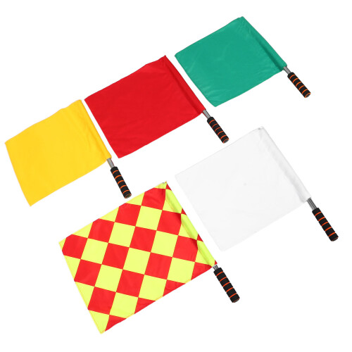 20Pièces Drapeaux Main Arbitre Football Multi-Couleurs Acier Mousse