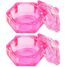 6St Kleine Glazen Monomeer Dish Met Deksel Voor Nagel Acryl Vloeistof