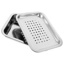 2Ensembles Plateau De Service À Métallique Argent, Écoulage Facile